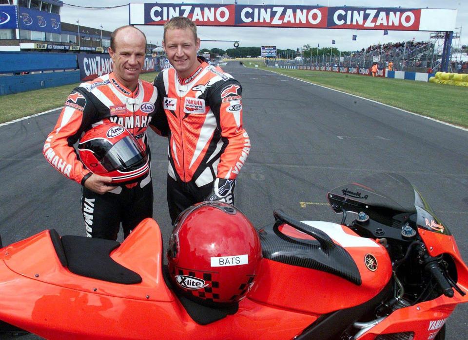  David Batty rode a Marlboro Doubleseater Yamaha with racing hero Randy Mamola around Donington in 2001