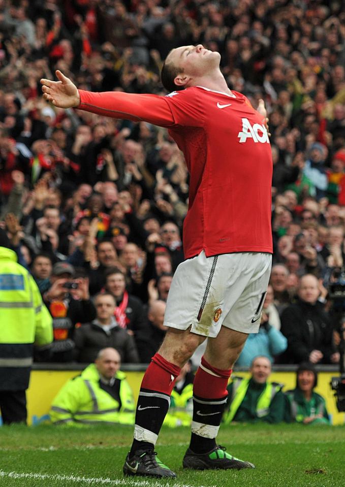  Wayne Rooney's famous celebration was featured behind the seat