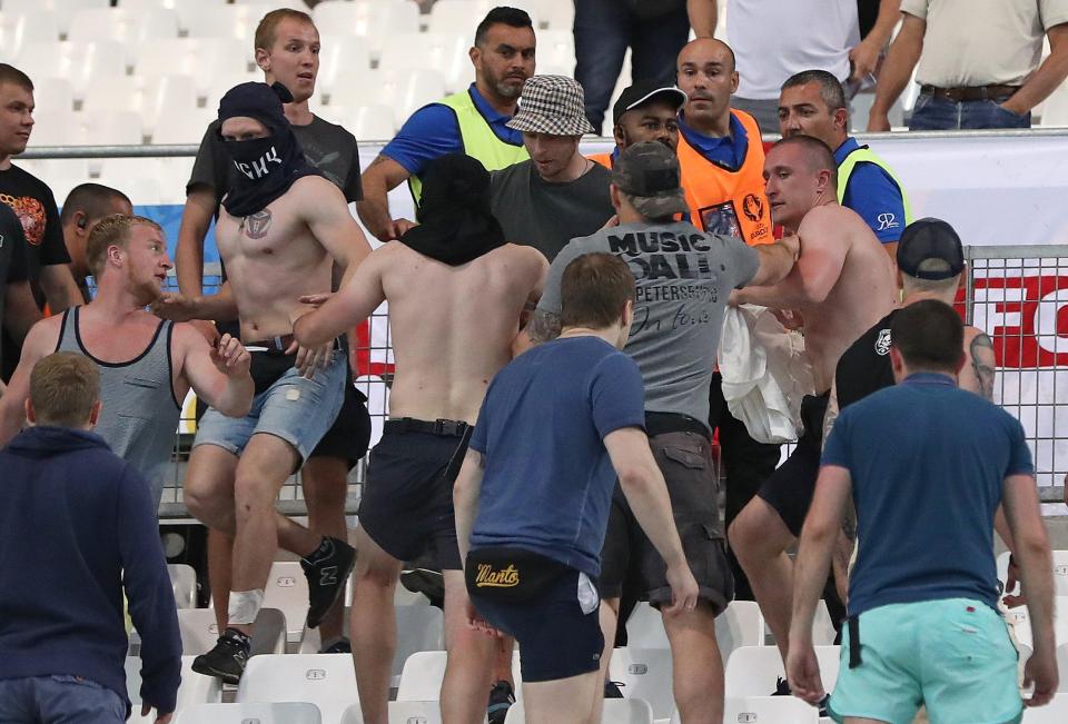  Russian supporters clashed with fans during Euro 2016