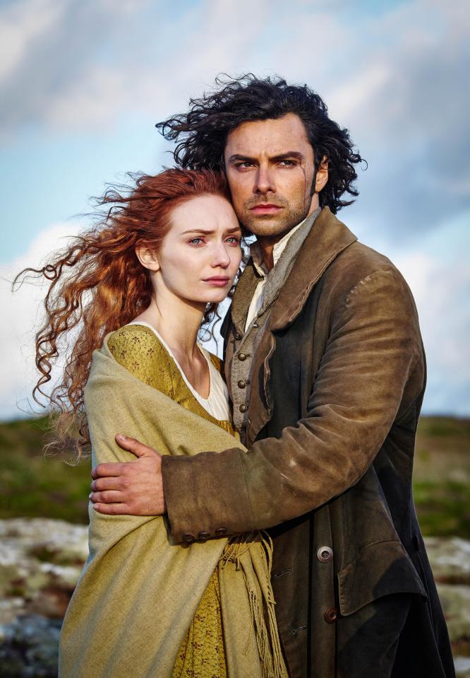  Eleanor as Demelza in Poldark with co-star Aidan Turner