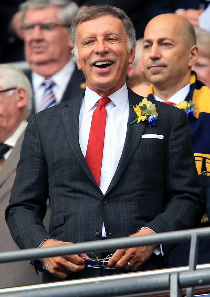  Owner Stan Kroenke left) has remained unfaltering in his loyalty to his French manager