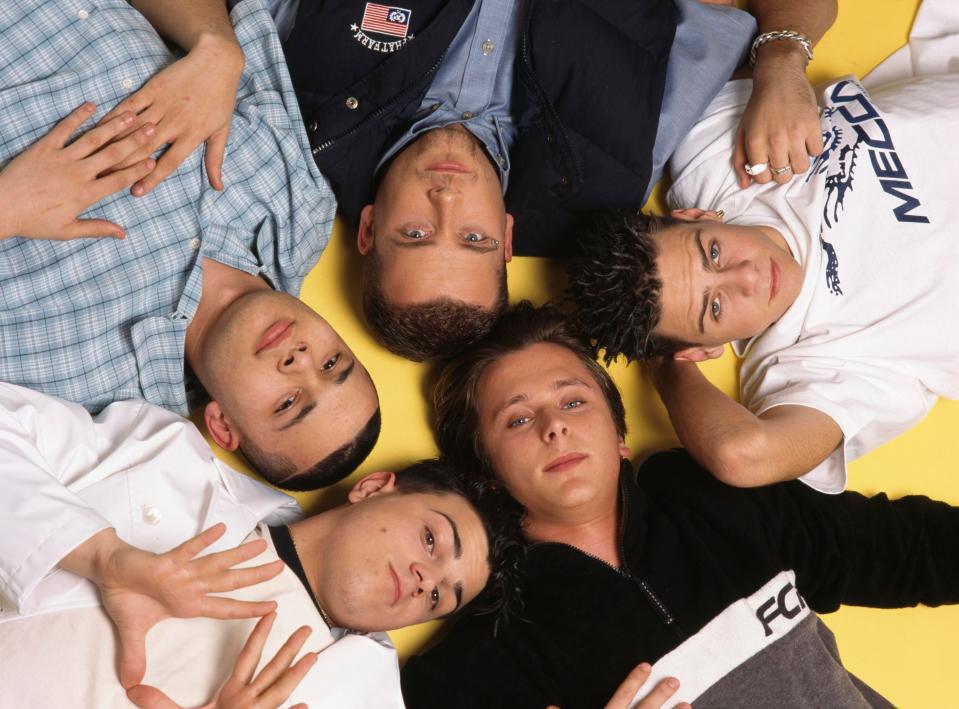  Abz, bottom left, was a member of popular boyband Five