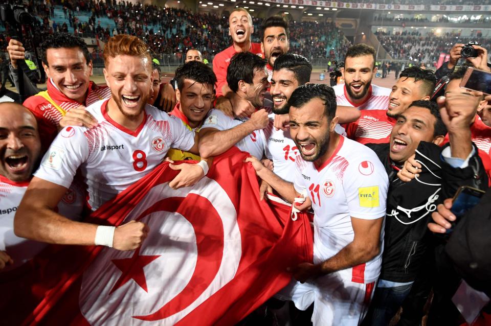  Tunisia celebrate qualification after victory over Libya