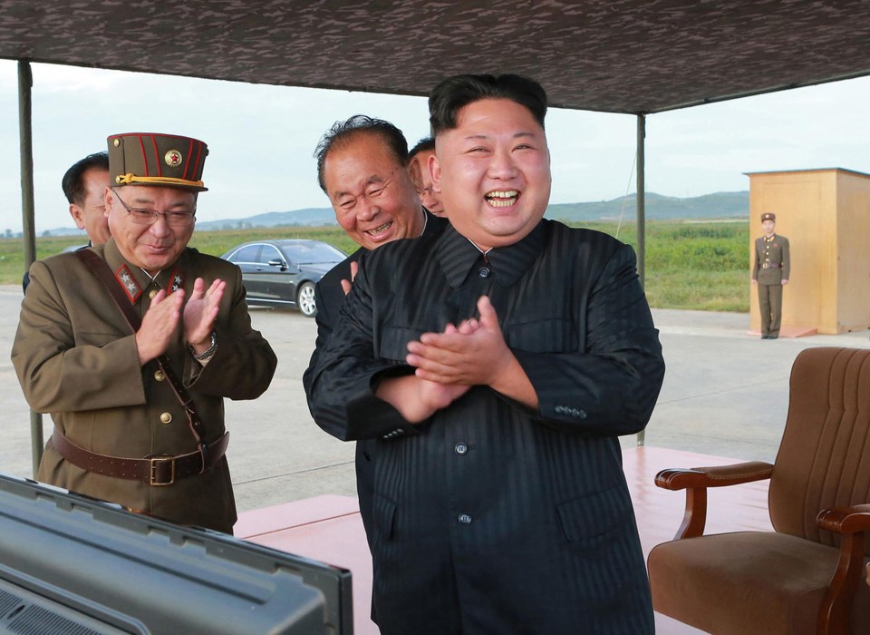 Kim, pictured at a previous missile test, said the North is making the move to shift its national focus and improve its economy