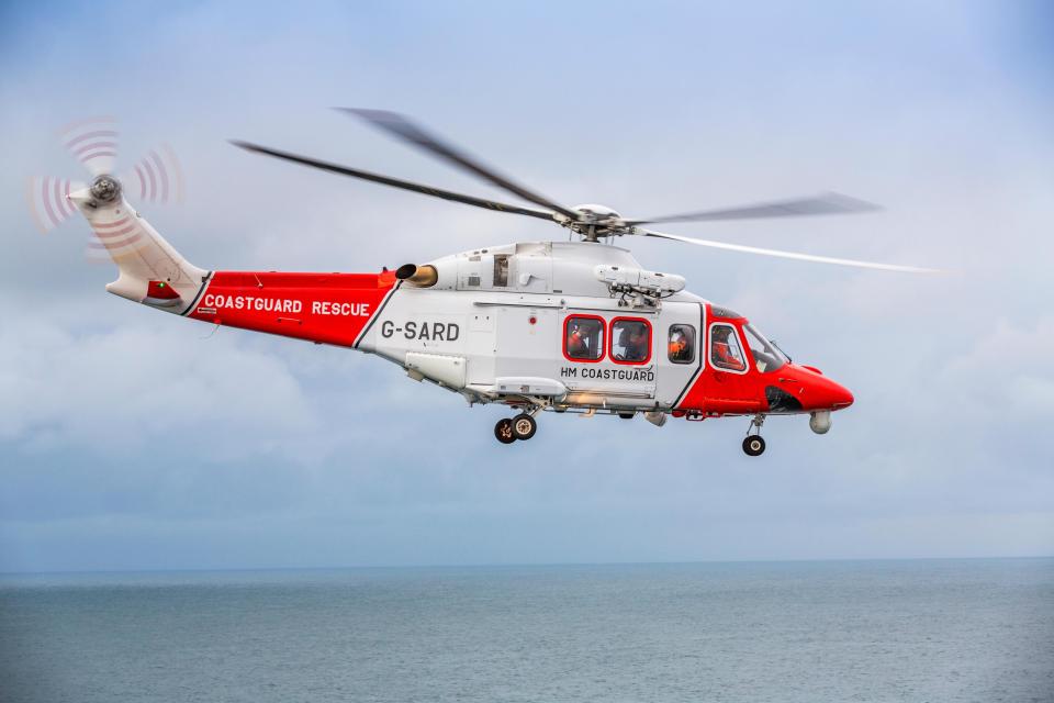  The near-miss took place over a beach in Newquay, Cornwall, while the coastguard chopper was on a training exercise