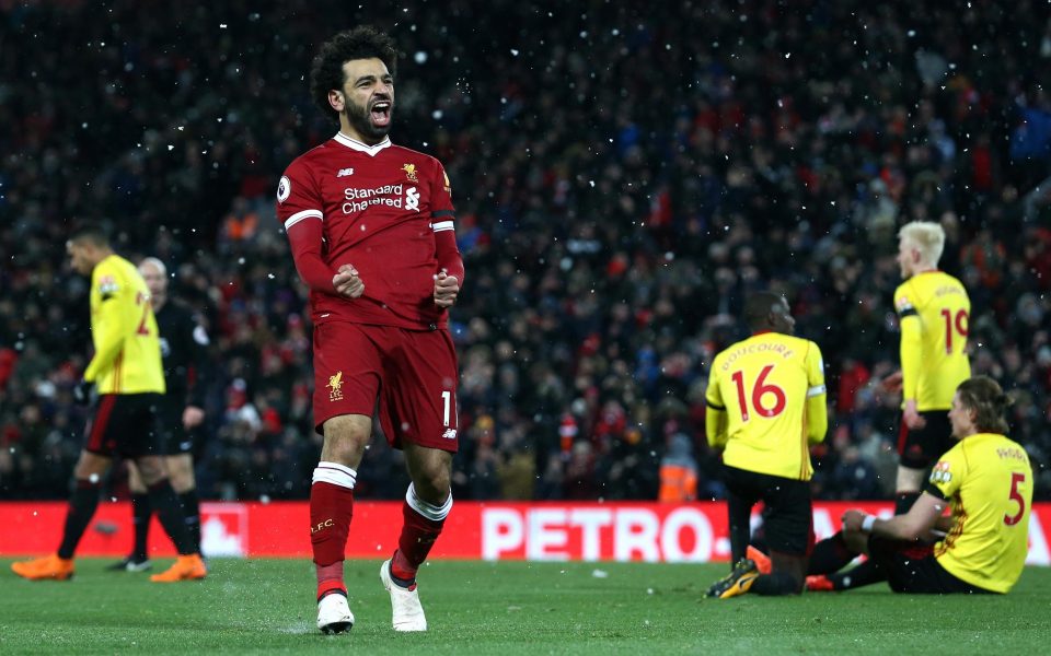  Mo Salah has been named in the PFA team of the year and scored four against Watford in one Premier League game