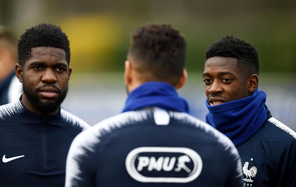  Samuel Umtiti, left, is expected to star for France at this summer's World Cup