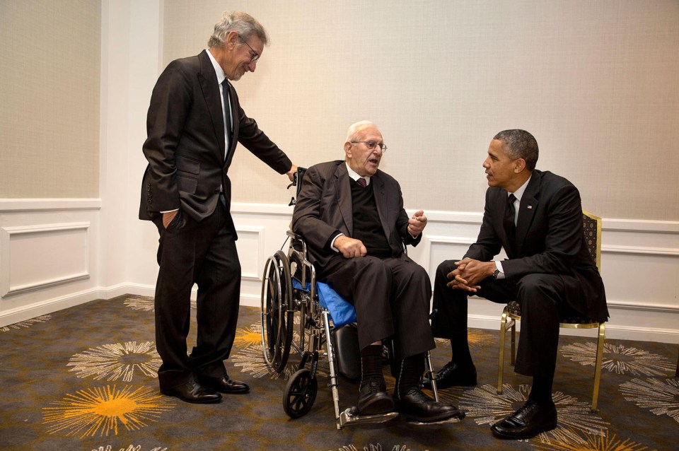 Meeting Barack Obama with dad Arnold, who is now 101