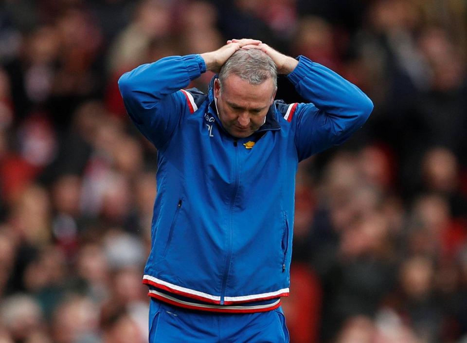  Stoke boss Paul Lambert watched his side slide closer to the drop