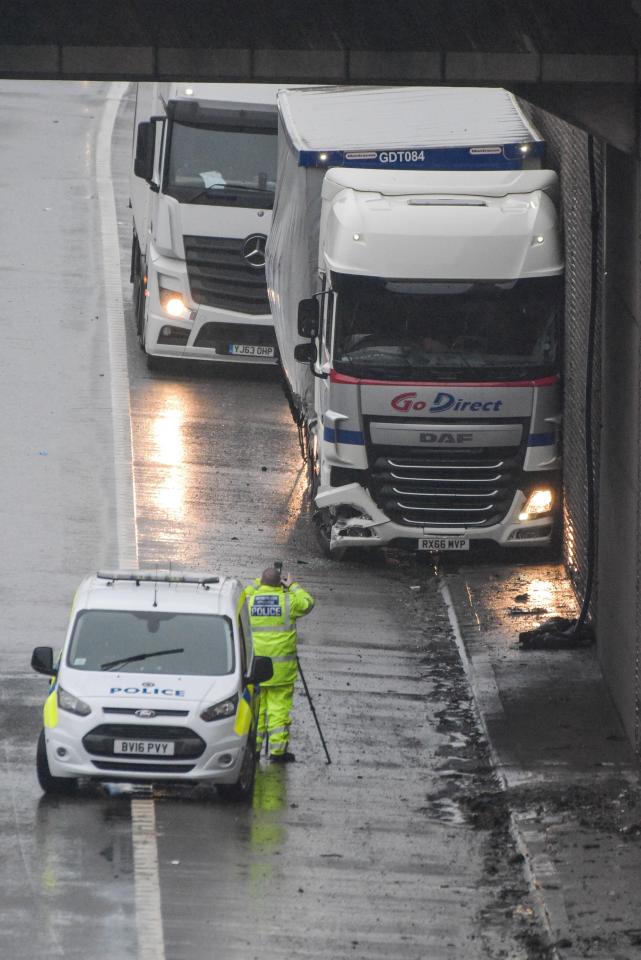  Police closed off the southbound lanes after the horror crash just after 5am this morning