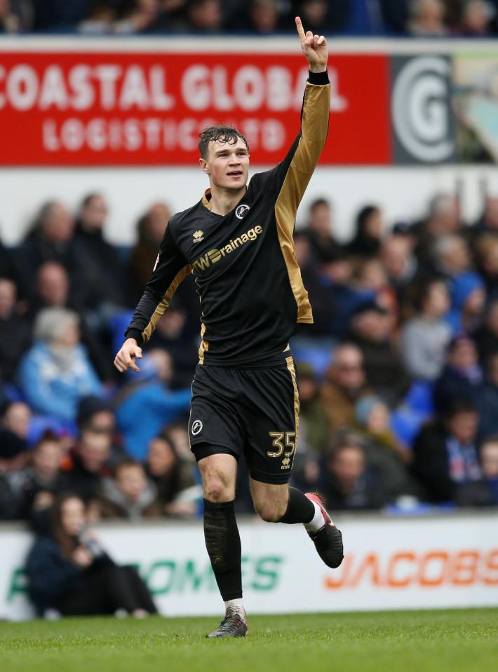  Jake Cooper headed Millwall ahead in the first half at Portman Road