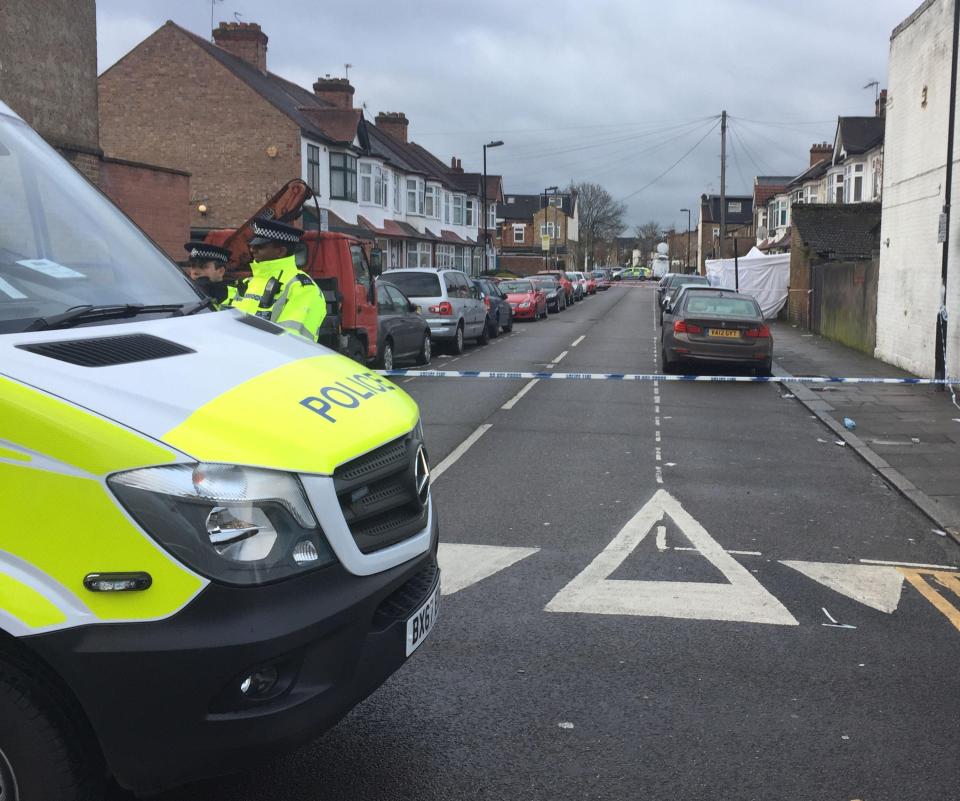  Cops combed the Tottenham area where the teenager was shot and killed last night