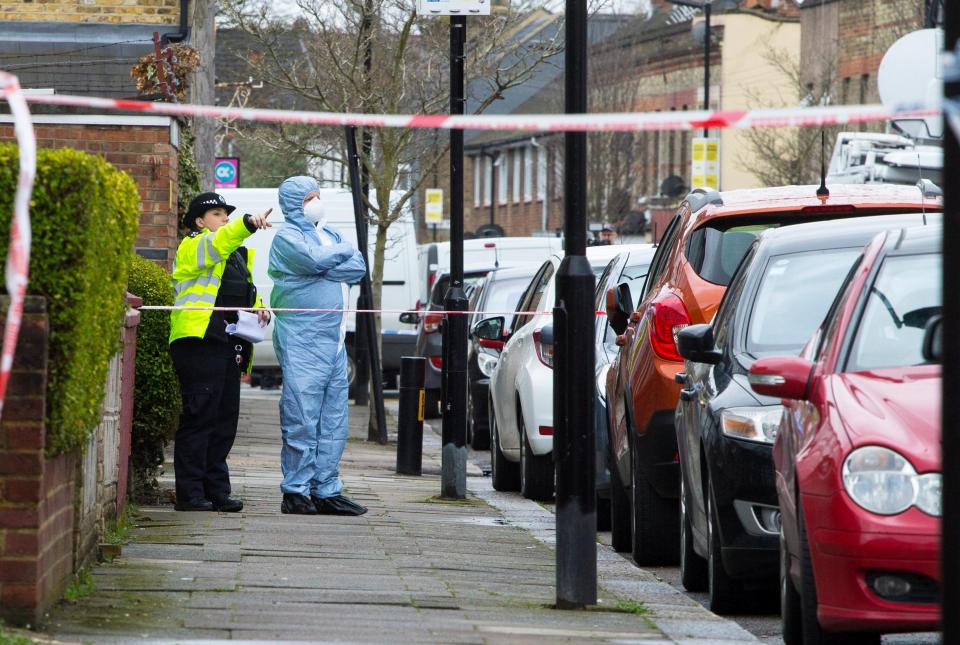  Forensics are pouring over the scene in Tottenham