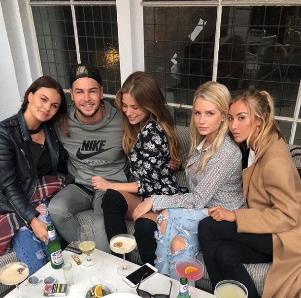  Chris Hughes, with Made in Chelsea beauties including Emily Blackwell, left, in a picture that aroused rumours