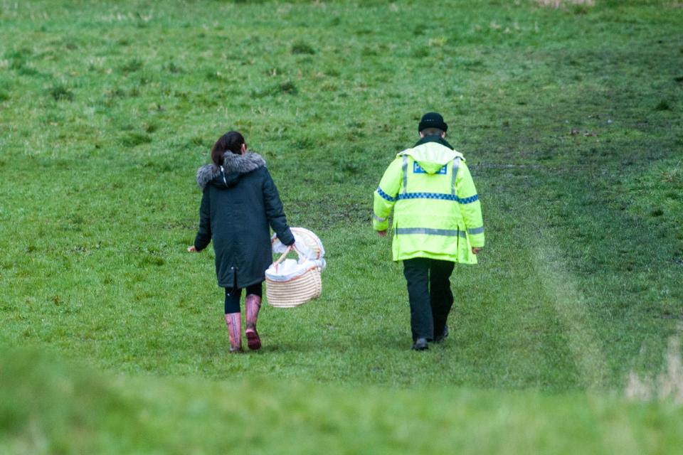  A private ambulance delivered the Moses basket for police to take to the scene