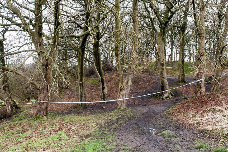  A police cordon was put around the wooded area near to where the baby was found