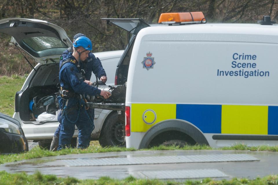  Police at the scene in Heywood after the find