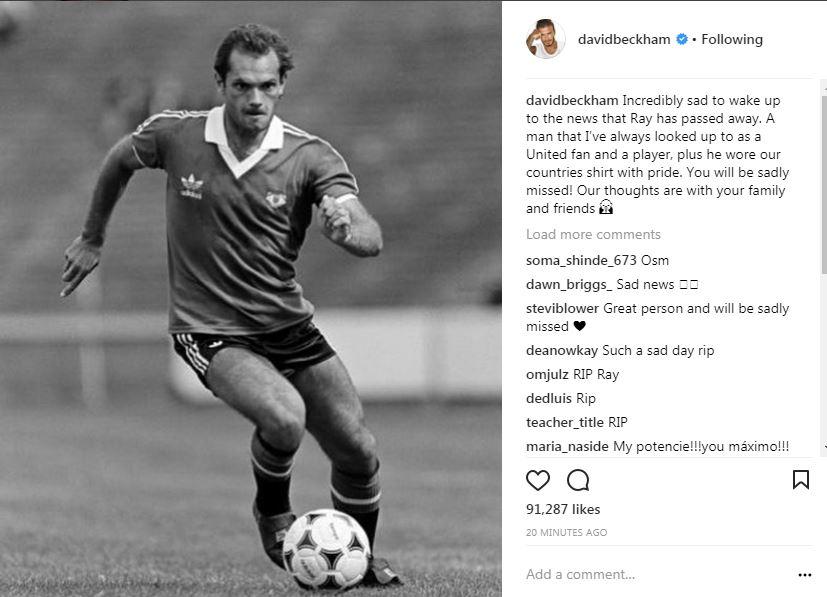  David Beckham wrote that he was 'incredibly sad' that Wilkins had passed away