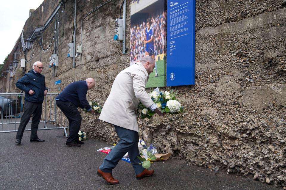  Tributes are paid to Ray Wilkins outside Chelsea ground Stamford Bridge