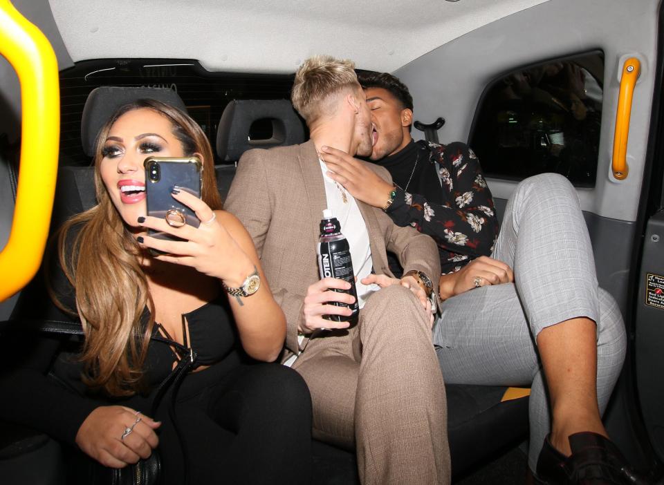  The pair then piled into a cab with Nathan's boyfriend Craig Richards