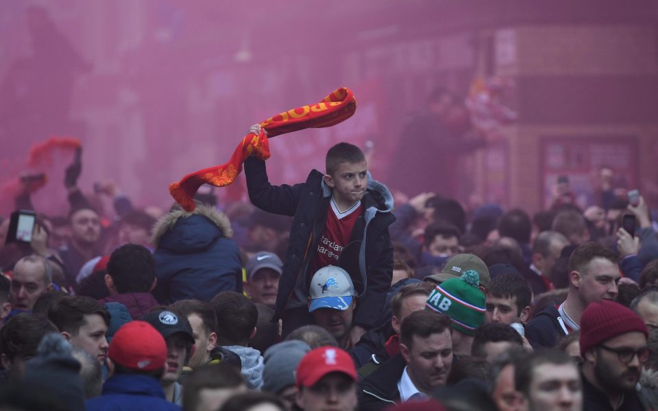  Liverpool fans whipped up the atmosphere for the Battle of Britain against City