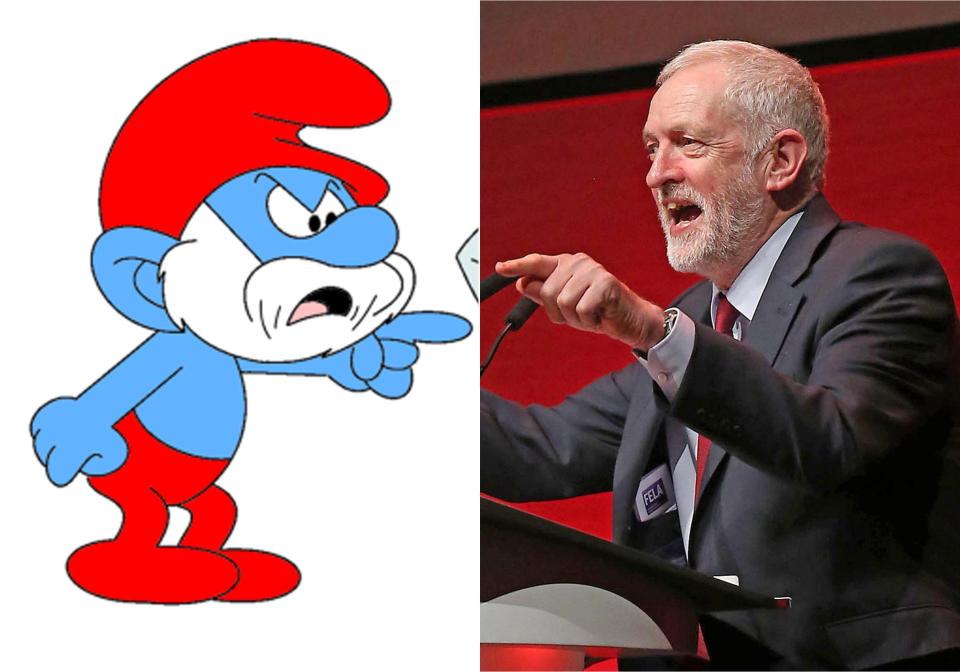  Mr Corbyn will point out similarity to Papa Smurf until he’s blue in the face