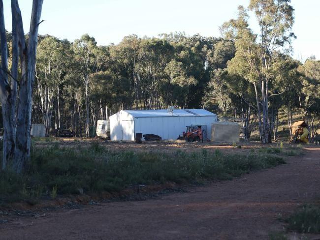 Pictured is a farm shed on the property