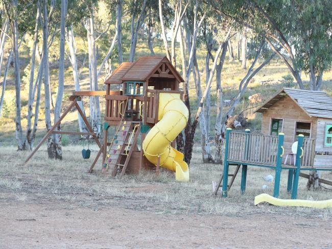 Pictured is a play area at the now sold site where they lived