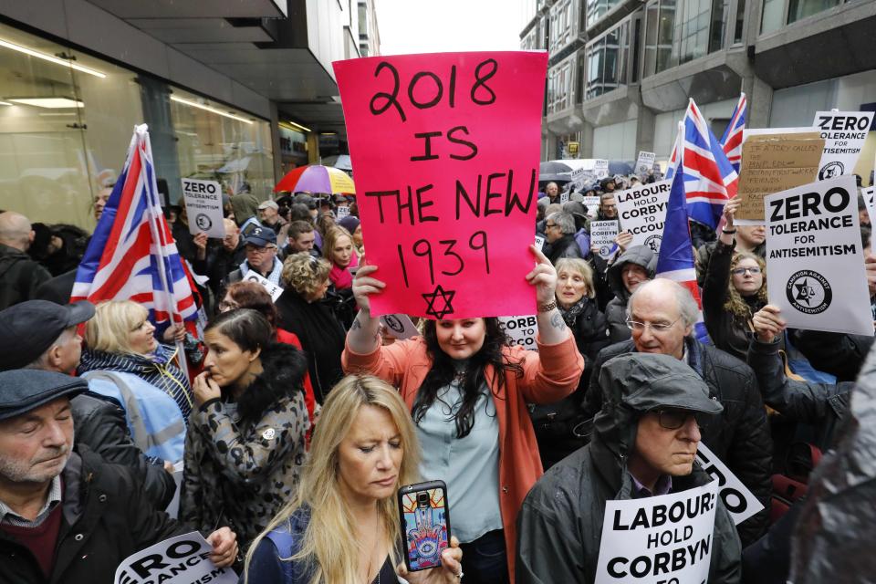  It comes a day after hundreds of protesters descended on Labour's headquarters to demand he takes tougher action