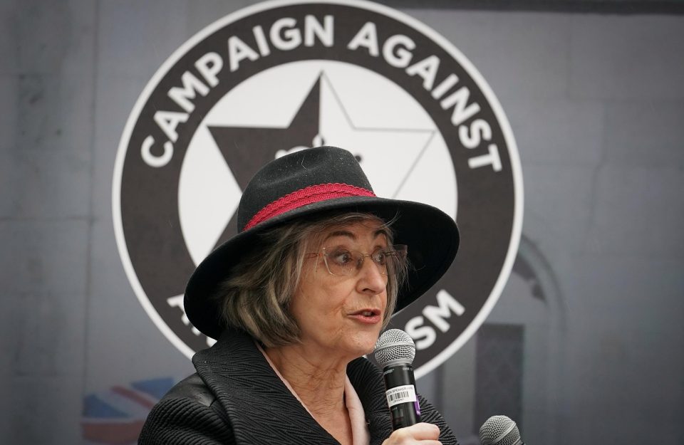  Actress Maureen Lipman was at the demonstration by the Campaign Against Antisemitism outside Labour Party HQ