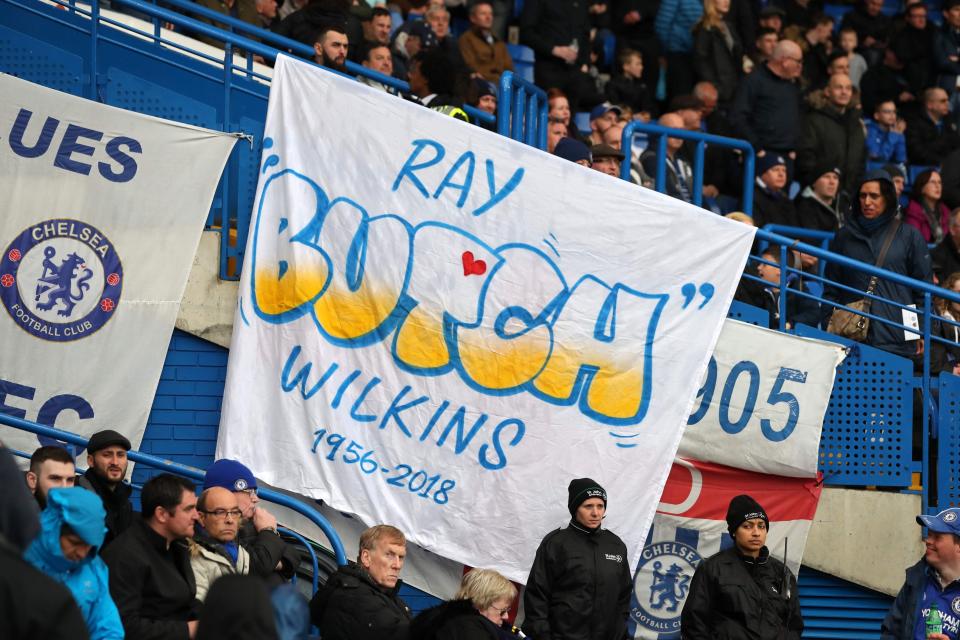  Ray Wilkins banners were strewn across Stamford Bridge on Sunday