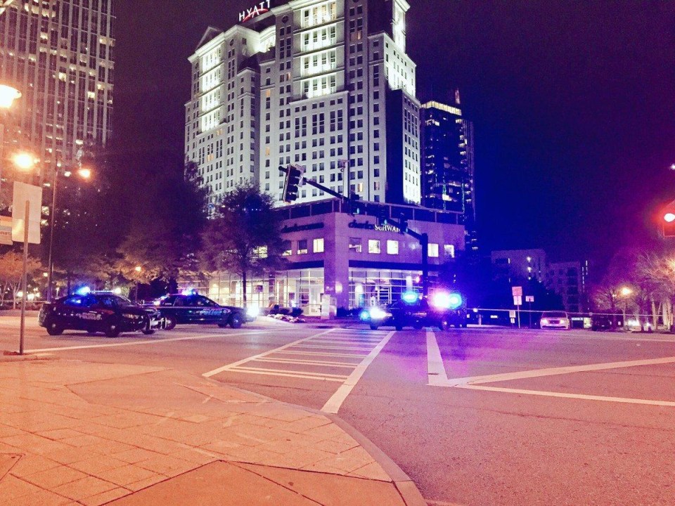 Police rushed to the scene of the shooting in Atlanta, Georgia