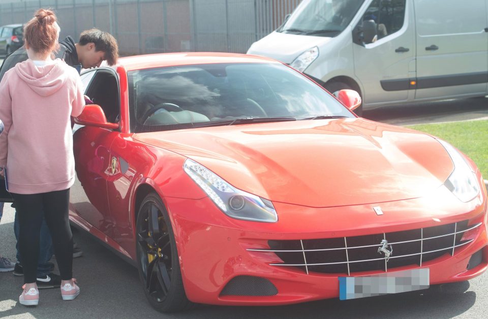  Ederson arrives for training in his stunning £200,000 Ferrari