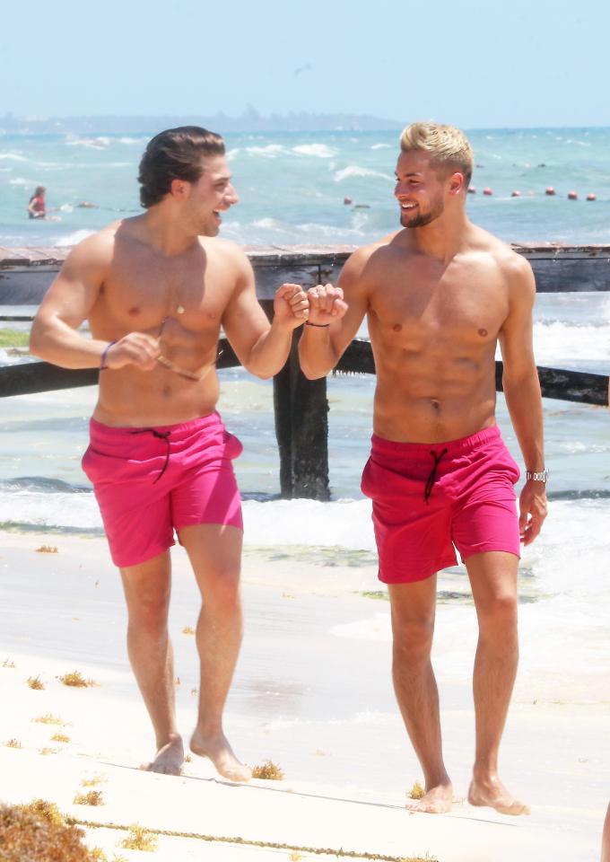  Chris is currently on holiday with best pal Kem Cetinay from Love Island