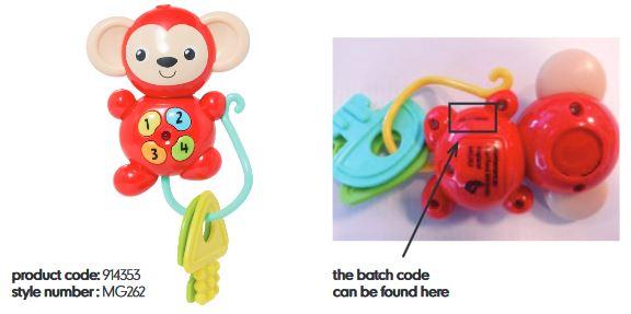  Parents can check the batch code on the back of the toy