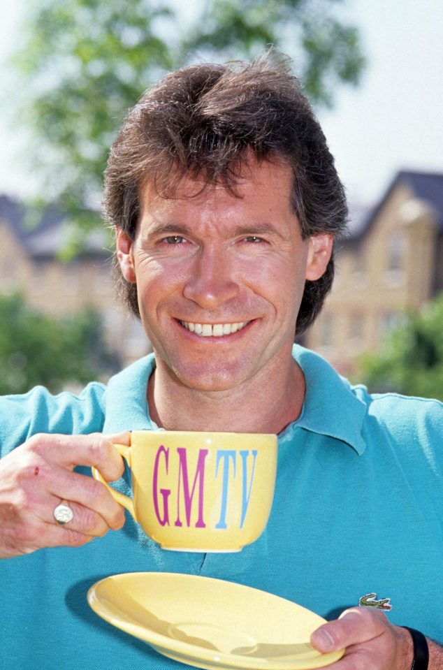  He kicked off his TV career in the 80s - seen here on GMTV in the 90s