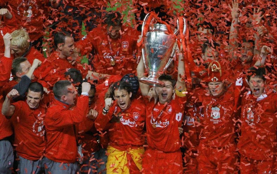  Gerrard lifted the Champions League as Liverpool captain in 2005