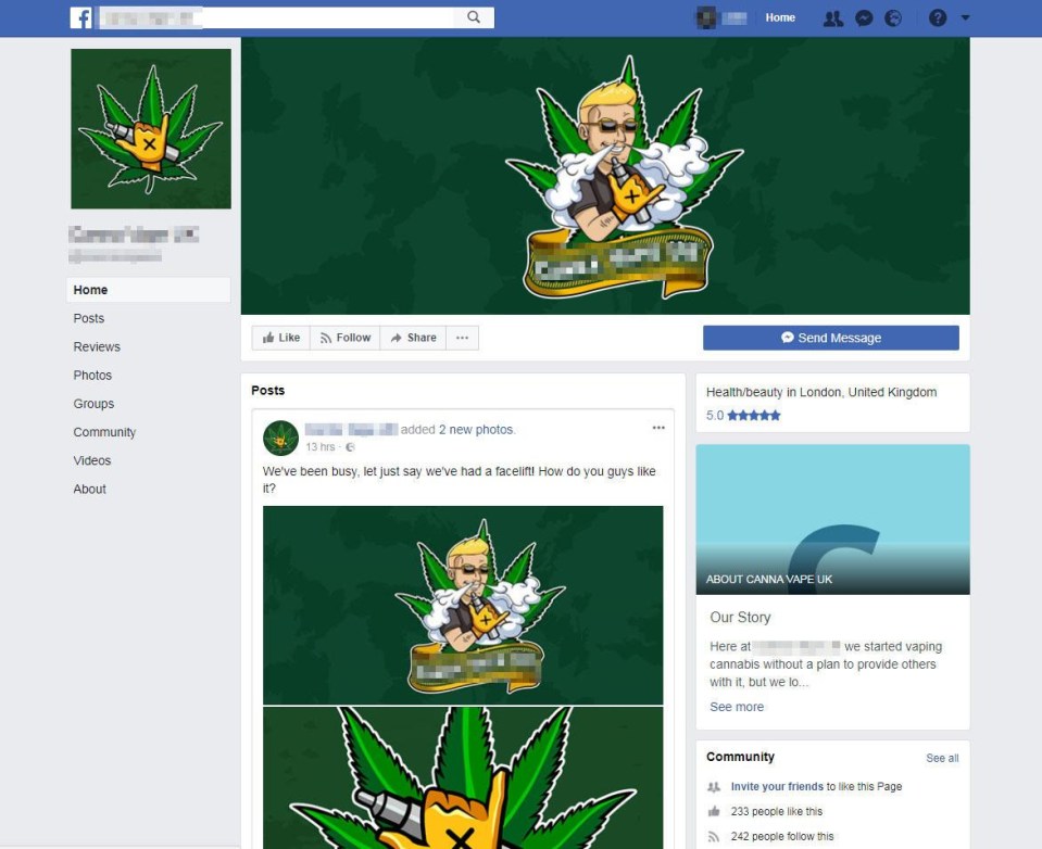 Facebook drug dealer's page