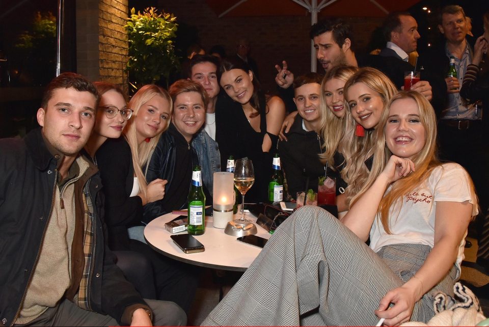  All the gang! Lottie Moss, Valentine Sozbilir, guest, Emily Blackwell, George Lineker, Alik Alfus, Georgia Toffolo, and Tabitha Willett all seemed to be having the time of their life at a recent bash