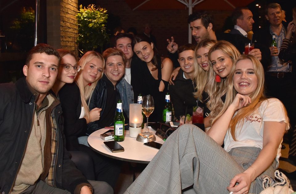  They were surrounded by their Made In Chelsea pals last night