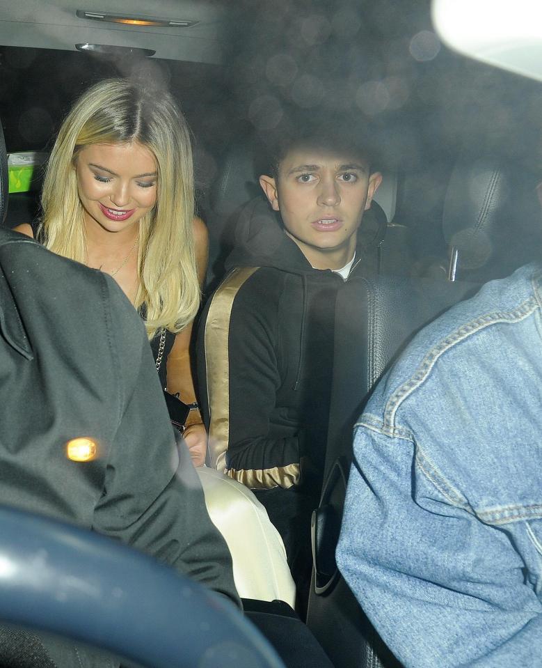  Georgia Toffolo and George Lineker snapped in the back of a cab after a posh party last night