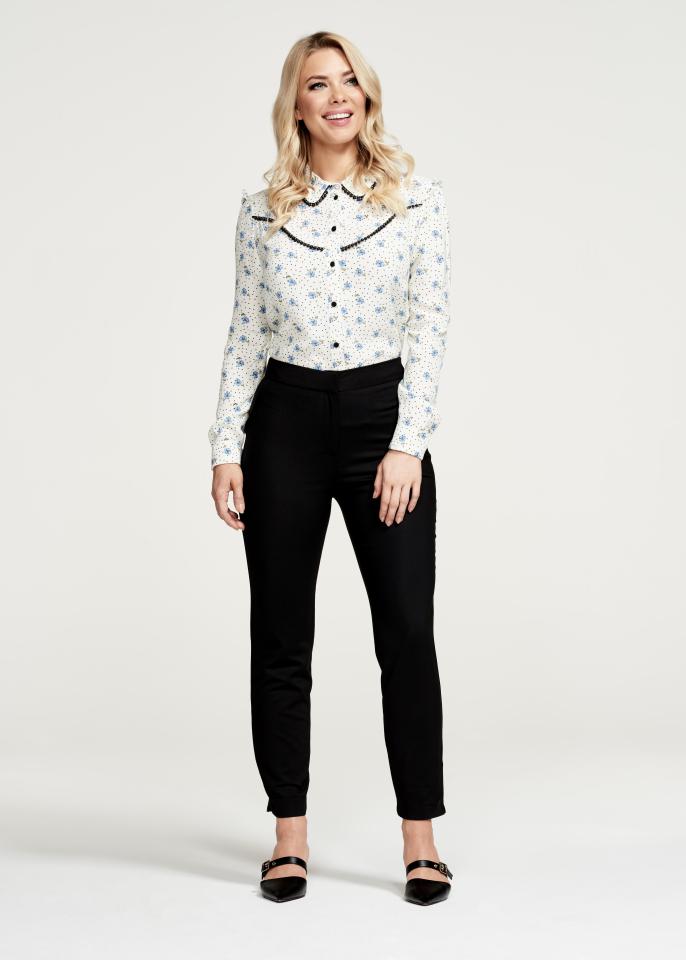 Bag the same Topshop shirt but save on the smart black trousers.