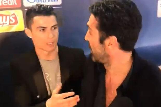  Cristiano Ronaldo interrupted Gianluigi Buffon to pay his respects to the Italian keeper