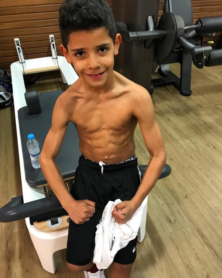  Cristiano Ronaldo's son Cristiano Jr looks to be following in his dad's footsteps