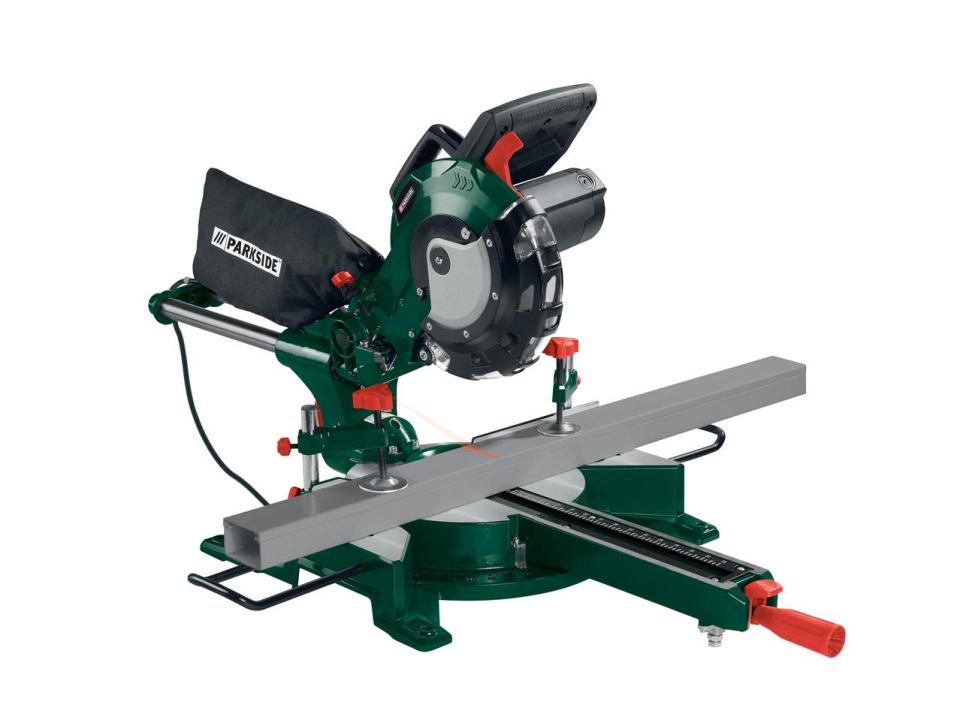  The sliding cross cut saw comes with a laser guide and is on sale for £79.99