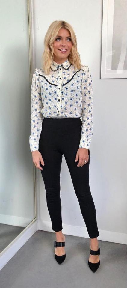 Floral shirt, £36, Topshop; trousers, £75, French Connection; shoes, £140, Karen Millen TOTAL: £251