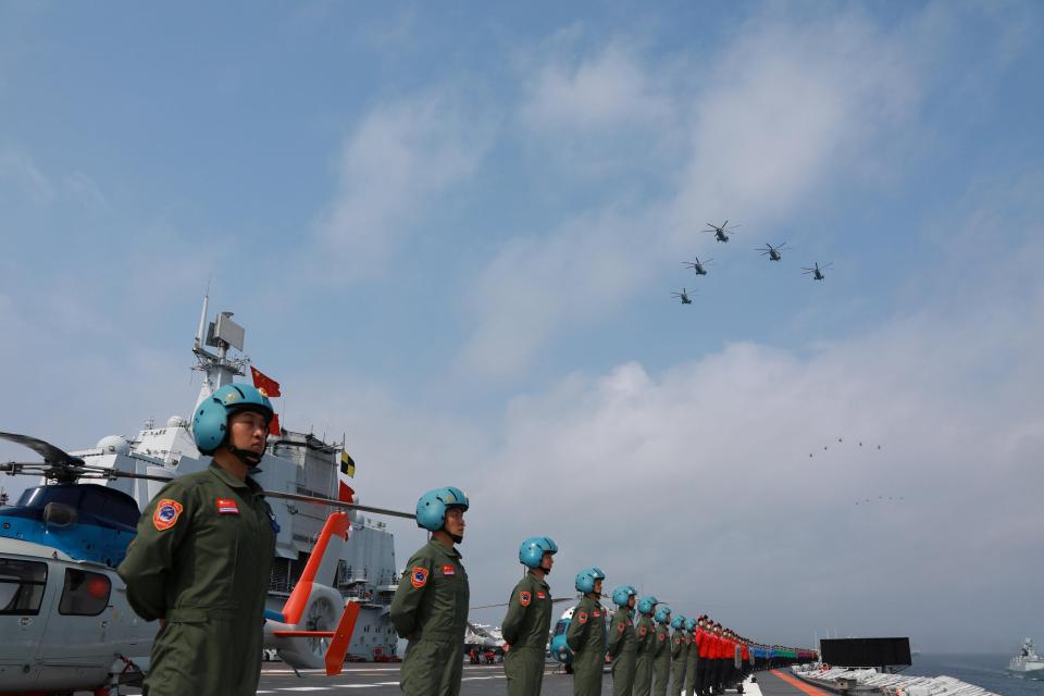  10,000 naval officers, 76 fighter jets and a fleet of 48 warships and submarines took part in the demonstration