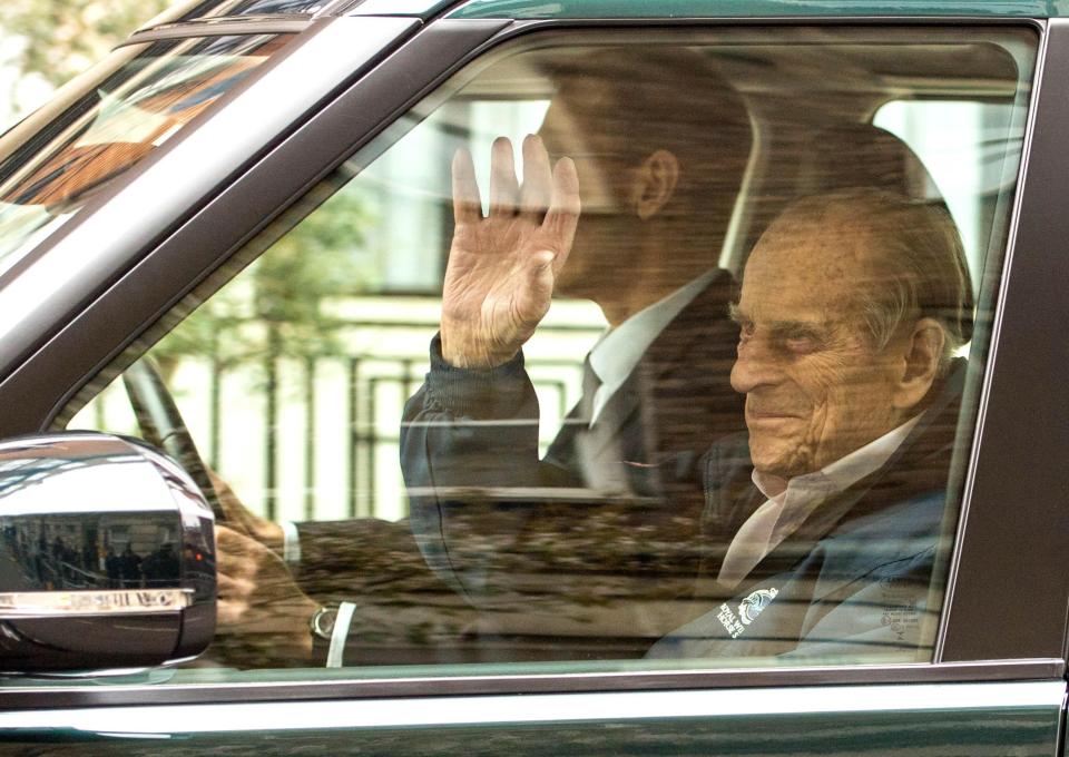  Prince Philip looks in fine health as he leaves hospital today