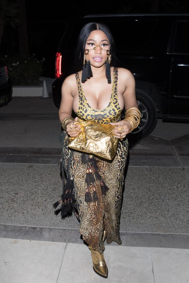  Nicki Minaj showed off her figure as she attended a star-studded party