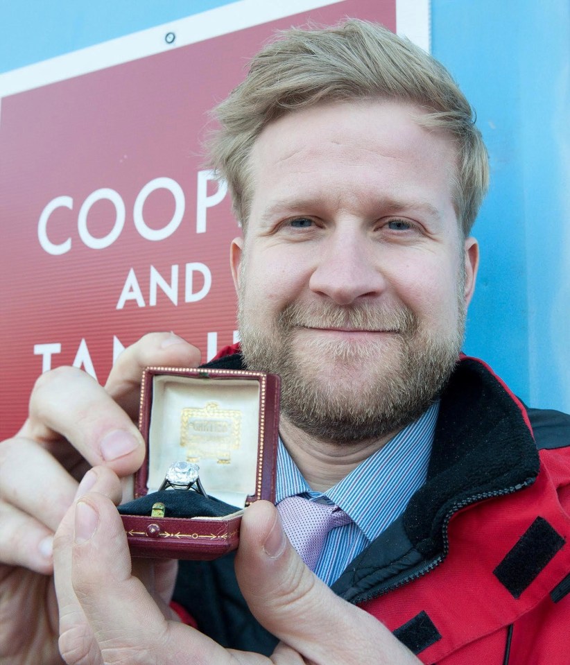 Gareth Wasp is pictured with one of the two rings